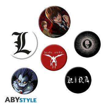 Death Note - Badge Pack - Mix Finden Sie Ryik, Licht und die kultigsten Symbole von Death Note auf diesem Abzeichen von ABYstyle! Was ist mit dir? Was ist Ihre Definition von Gerechtigkeit? L's oder Kiras?